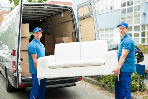 Professional movers assisting with a home move